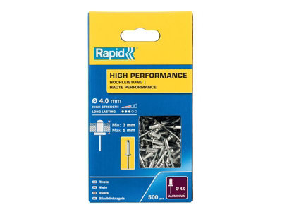 Rapid 5001432 High Performance Rivets 4 x 8mm (Box 500) RPD5001432