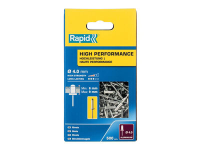 Rapid 5001434 High Performance Rivets 4 x 12mm (Box 500) RPD5001434