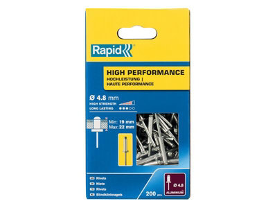 Rapid 5001440 High Performance Rivets 4.8 x 25mm (Box 200) RPD5001440