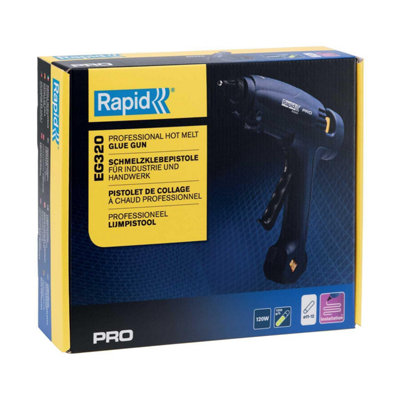 Rapid EG320 Hot Glue Gun, 11-12mm Lightweight Glue Gun For DIY, 1000 G Hr Output Exchangeable Nozzle 1 75m Cord 5000714 ~4051661022562 01c Mp