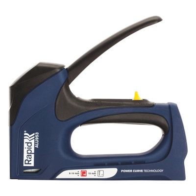 Rapid Heavy Duty Dual Manual  Staple Gun ALU953 for No. 53 Staples & No. 8 Brads Powercurve Technology & Easy-to-Squeeze Trigger