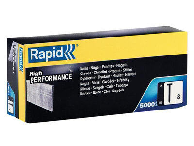 Rapid High Performance No.8 Galvanised Steel Brad Nails for Carpentry Panels Baseboards 18G Pins Wire Length 25mm 5000 Pcs
