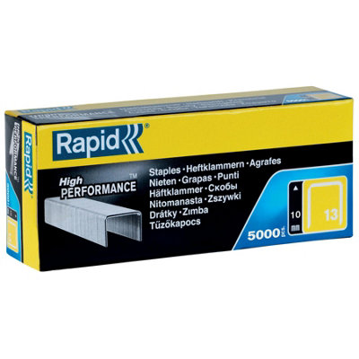 Rapid High-Performance Staples for Textiles Upholstery Finewire No. 13/10mm Staple Gun Staples Galvanised Steel 5000 Pcs 11840600