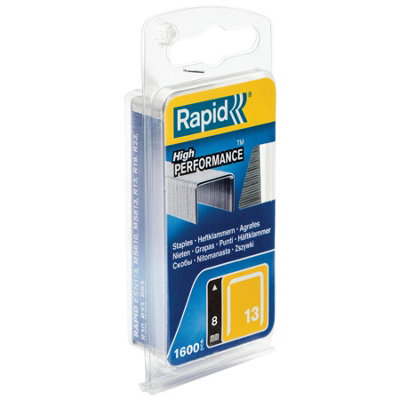Rapid High-Performance Staples for Textiles Upholstery Finewire No. 13/8mm Staple Gun Staples Galvanised Steel 1600 Pcs 40109520
