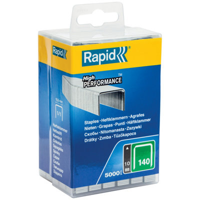 Rapid High-Performance Staples Insulation Thin Plastics Cardboard Carpets Flatwire No. 140/10mm Staple Gun 5000 Pieces 40303090