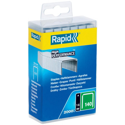 Rapid High-Performance Staples Insulation Thin Plastics Cardboard Carpets Flatwire No. 140/16mm Staple Gun 2000 Pieces 5000091