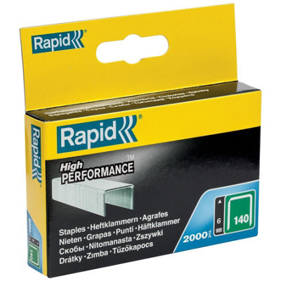 Rapid High-Performance Staples Insulation Thin Plastics Cardboard Carpets Flatwire No. 140/6mm Staple Gun 2000 Pieces 11905731
