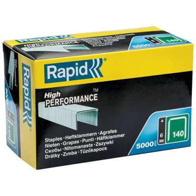 Rapid High-Performance Staples Insulation Thin Plastics Cardboard Carpets Flatwire No. 140/6mm Staple Gun 5000 Pieces 11905711