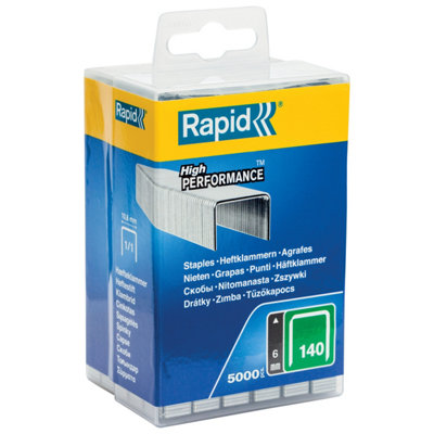 Rapid High-Performance Staples Insulation Thin Plastics Cardboard Carpets Flatwire No. 140/6mm Staple Gun 5000 Pieces 40303088