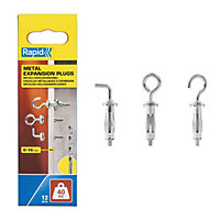 Rapid Hollow Wall Anchor With Angle- Ring- And Rounded-Hook 40 Kg Load - Pack of 12