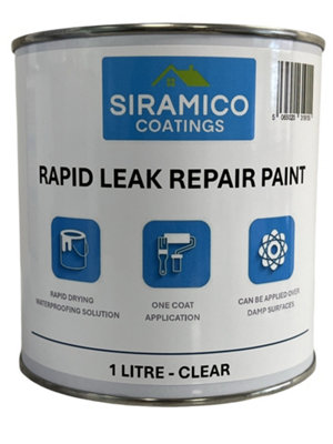 Rapid Leak Repair Paint Clear - 1 Litre - Instant Waterproof Leak Sealer