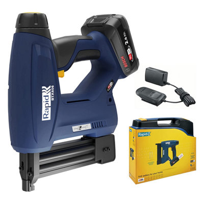 Rapid Power Tools BTX606 18V P4A Battery-Powered Staple Gun Kit Cordless Heavy Duty Stapler with 2.5Ah Battery, Charger & Case