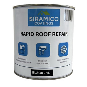 Rapid Roof Repair Paint - Black - 1 Litre - Instant Waterproof Roof Sealant