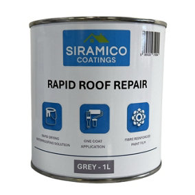 Rapid Roof Repair Paint - Grey - 1 Litre - Instant Waterproof Roof Sealant