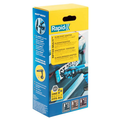 Rapid RP150 Multi Blind Rivet Adapter for 3.2-4.8mm Rivets to Drill Driver or Screwdriver for Driving Rivet Screws into Nuts
