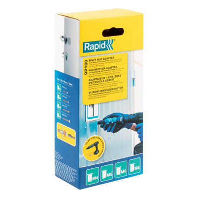 Rapid RP160 Rivet Nut Adapter for M4, M5, M6 & M8 Rivet Nuts to Drill Driver or Screwdriver for Anchoring Rivet Nut to Sheet Metal