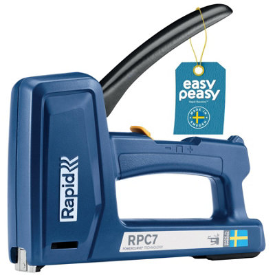Rapid RPC7 Heavy Duty Staple Gun For Wood 7-in-1 Wall Stapler Versatile For DIY Upholstery Cables & Carpet Heavy & Light Duty