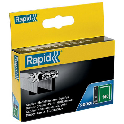 Rapid Stainless Steel Staples Insulation Thin Plastics Cardboard Carpets Flatwire No. 140/10mm Staple Gun 2000 Pieces 11910733
