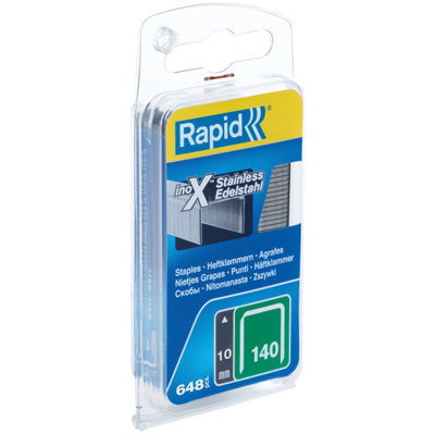 Rapid Stainless Steel Staples Insulation Thin Plastics Cardboard Carpets Flatwire No. 140/10mm Staple Gun 650 Pieces 40109575