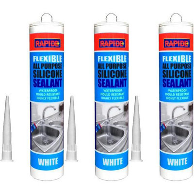 Rapide All-Purpose Flexible Silicone Sealant Cartridge White 260ml ...