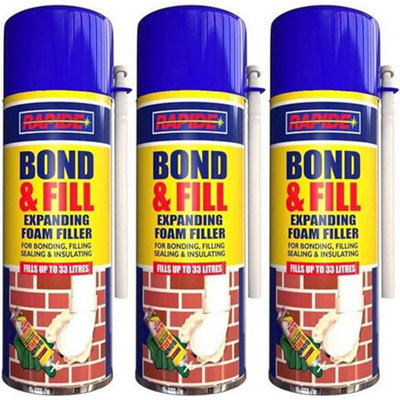 Rapide Bond Fill Expanding Foam Filler 500ml Pack of 3