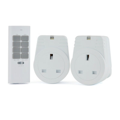 RapidResponse 2x 1Kw Remote Controlled Sockets - White