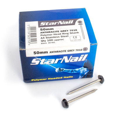 Rapierstar StarNail Polymer Headed Nails - 50mm, Anthracite Grey