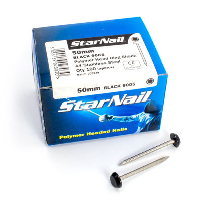 Rapierstar StarNail Polymer Headed Nails - 50mm, Black