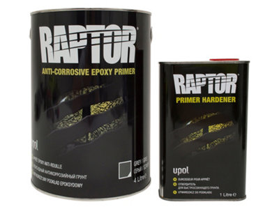 RAPTOR 5L Anti-Corrosion Epoxy Primer 5 Litre Grey 2K Hardender DA6616