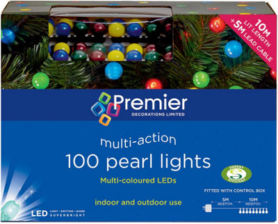 Raraion - 100 LED Pearl Lights, Multi-Action, Multi-Colour, 10m Price Comparisons | Compare The Build