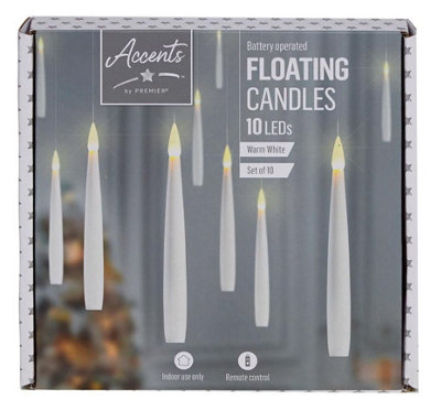 Raraion - 15cm Flickerbright Floating Candles with Timer - Pack of 10