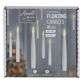 Raraion - 15cm Flickerbright Floating Candles with Timer - Pack of 10