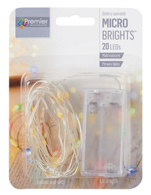 Raraion - 20 Indoor LED Pin Wire Christmas Lights , Multicolour Price Comparisons | Compare The Build