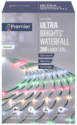 Raraion - 200 LED Multi-Coloured Ultrabright Waterfall / Tree Net Lights with Timer, 6.9m Price Comparisons | Compare The Build