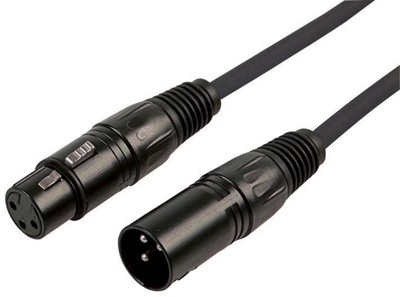 RARAION - 3 Pin XLR Male to Female Patch Lead, 0.5m Black