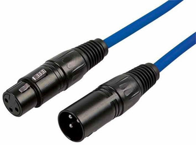 RARAION - 3 Pin XLR Male to Female Patch Lead, 6m Blue