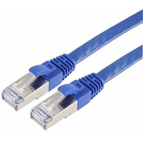 RARAION - Flat Cat7 RJ45 Male to Male Ethernet Patch Lead, 3m Blue