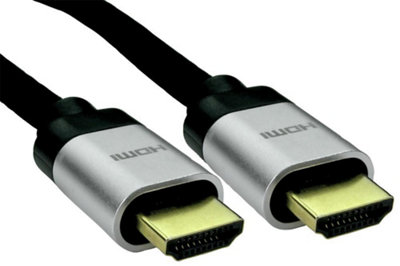 RARAION Premium High Speed 8K HDMI 2.1 Lead Ethernet Silver Aluminium Hoods 1m