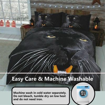 Rare Angry Wild Black Panther Bed Set- 3D Animal Printed SINGLE Beddings Duvet Cover + One Matching Pillowcase