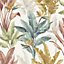 Rasch Akari Madagascar Leaf Wallpaper Tropical Banana Palm Tree Leaves Flowers Multi Colour 282879