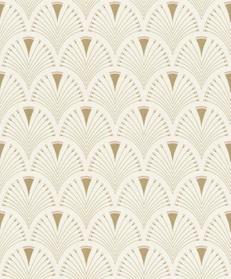 Rasch Art Deco Fan Cream Wallpaper 433227 | DIY at B&Q