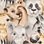 Rasch Bambino Zoo Animals Grey and Orange Wallpaper