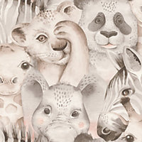 Rasch Bambino Zoo Animals Neutral Wallpaper