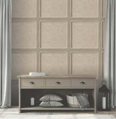 Rasch Bevelled Panel Birch Wallpaper