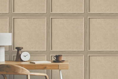 Rasch Bevelled Panel Birch Wallpaper