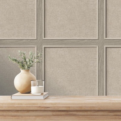 Rasch Bevelled Panel Birch Wallpaper