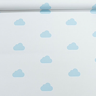 Rasch Blue Clouds Motif Cartoon Childrens Sky Bedroom Wallpaper 210644