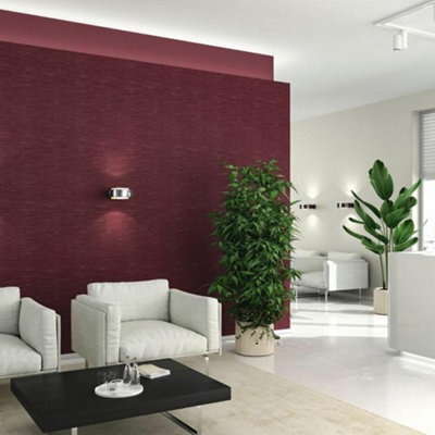 Rasch Burgundy Textured Wallpaper Metallic Silver Lines Effect Paste The Wall