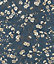 Rasch Denzo Blossom Navy and Cream Wallpaper