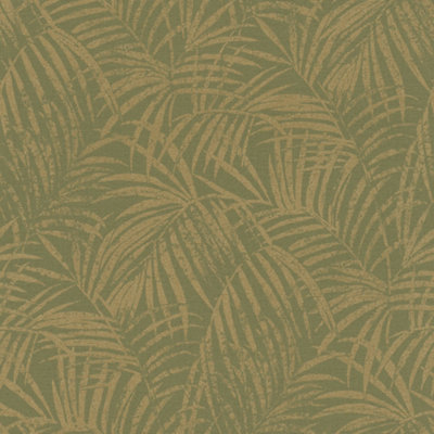 Rasch Denzo Perfect Palms Olive with Gold Wallpaper